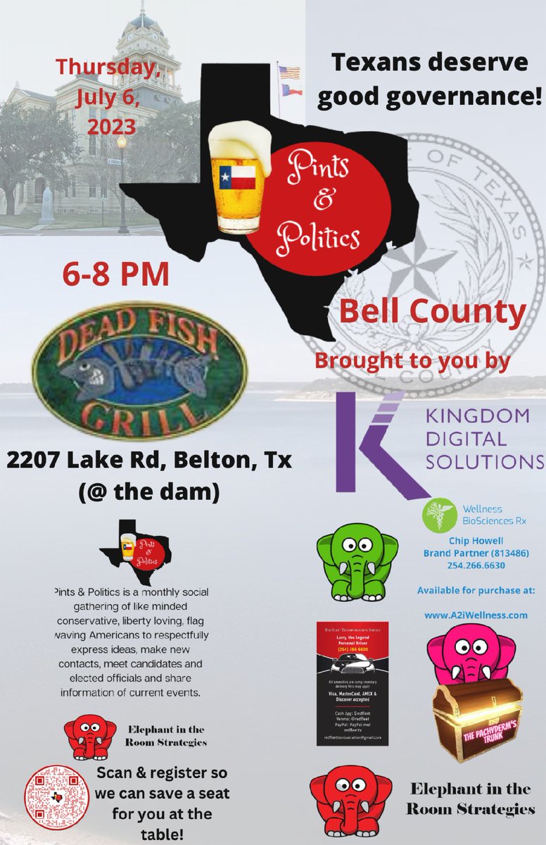 chipanddale's tweet photo. https://t.co/kOiBtQ9Png
Gather with us TOMORROW for Pints &amp; Politics: Bell County!  Let us know that you are coming so we can save you a seat at the table: https://t.co/mZrreXUlx3
https://t.co/AWfq8Zwpg8 https://t.co/dF6TzoDtg4