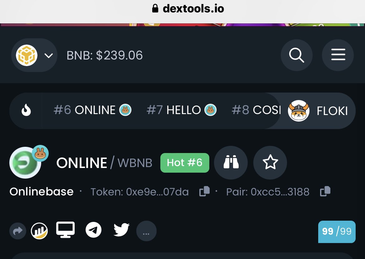 RealOnlineBase's tweet image. HOT #6 on dextools now! JUST SMASH IT UNTIL HOT#1 AGAIN🔥