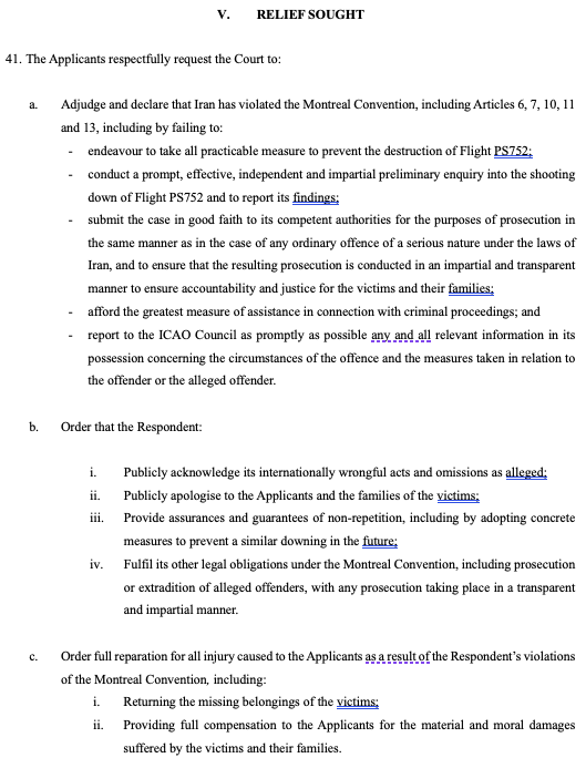 Jo_Brosseau's tweet photo. 🚨 #Canada + partners pursue #FullReparation from #Iran at @CIJ_ICJ for 2020 downing of Ukrainian jet...

🎯 How should their demands interact with ongoing national proceedings seeking compensation from Iran + Iran’s ICJ case against Canada for alleged #StateImmunity violations? https://t.co/CO08dLiZAu