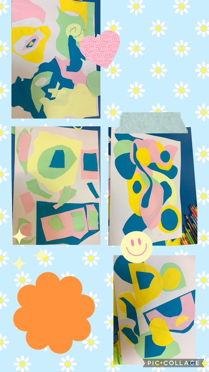 Some of our finished art work in Dosbarth 9 in the style of Matisse @garntegprimary @MrPhill47341303 #expressivearts