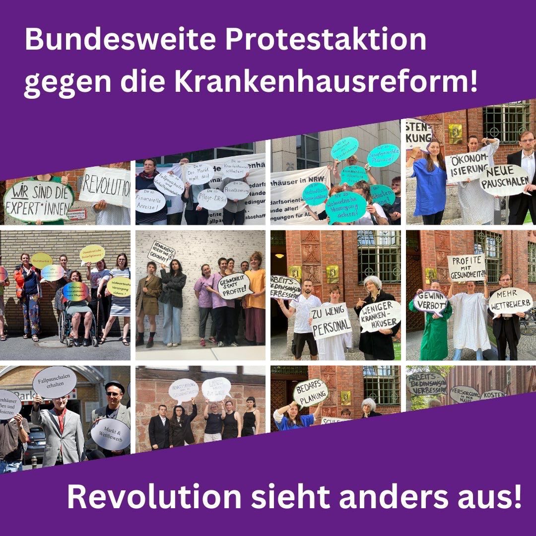 Berliner Bündnis Gesundheit statt Profite (@keineprofite) on Twitter photo Heute und morgen findet die #GMK in Friedrichshafen statt.
Bundesweit haben wir klar gemacht: Diese #Krankenhausreform ist eine Mogelpackung:
💣Kein Gewinnverbot
💣keine bedarfsgerechte Personalplanung
💣weiterhin keine ausreichende Finanzierung!
<a href="/ohneProfite/">Bündnis Gesundheit ohne Profite Halle</a> <a href="/PSIGesundheit/">Profite Schaden Ihrer Gesundheit</a> Heute und morgen findet die #GMK in Friedrichshafen statt.
Bundesweit haben wir klar gemacht: Diese #Krankenhausreform ist eine Mogelpackung:
💣Kein Gewinnverbot
💣keine bedarfsgerechte Personalplanung
💣weiterhin keine ausreichende Finanzierung!
<a href="/ohneProfite/">Bündnis Gesundheit ohne Profite Halle</a> <a href="/PSIGesundheit/">Profite Schaden Ihrer Gesundheit</a>