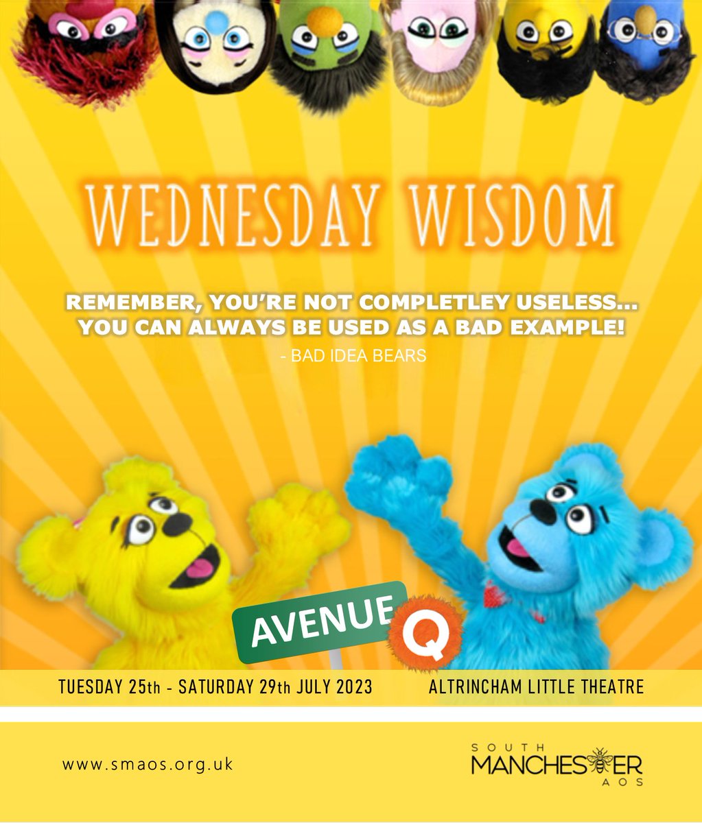 SMAOS1's tweet photo. WhatTheFuzz? 

Book your seats here: https://t.co/riKKT49gpC 

#AvenueQ #ManchesterWhatsOn #ManchesterTheatre #Theatre https://t.co/e9HGnx23oC