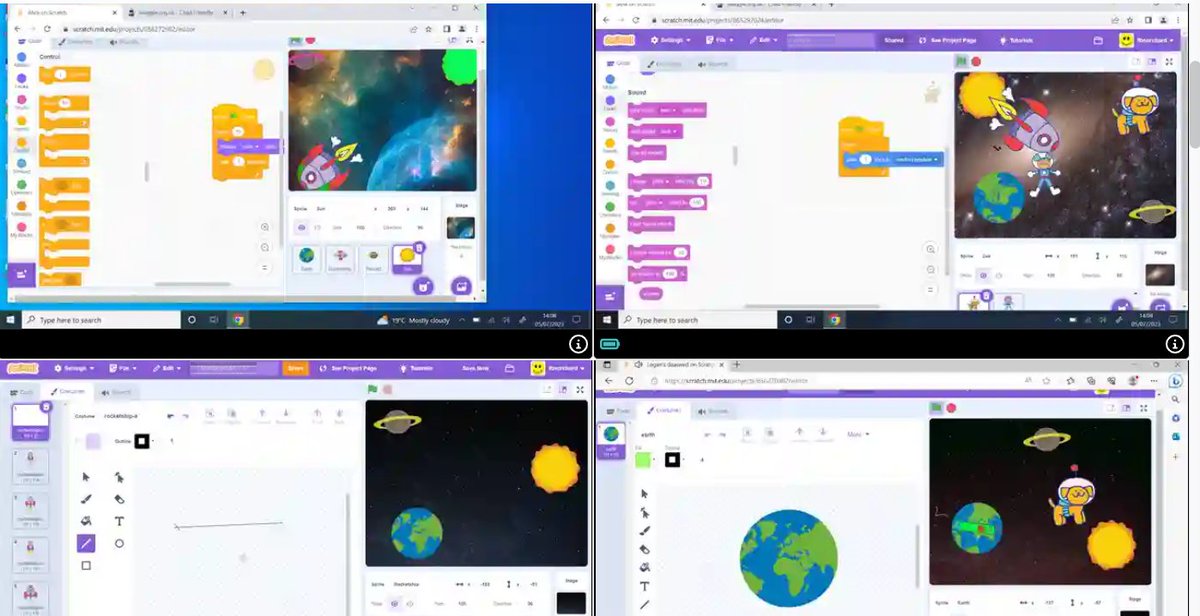 fordbridge2013's tweet image. Year 2 have been creating space scenes using @scratch and then coding in animations for our rockets to fly around the different stars and planets 🧑💻🚀 #CodingChampions