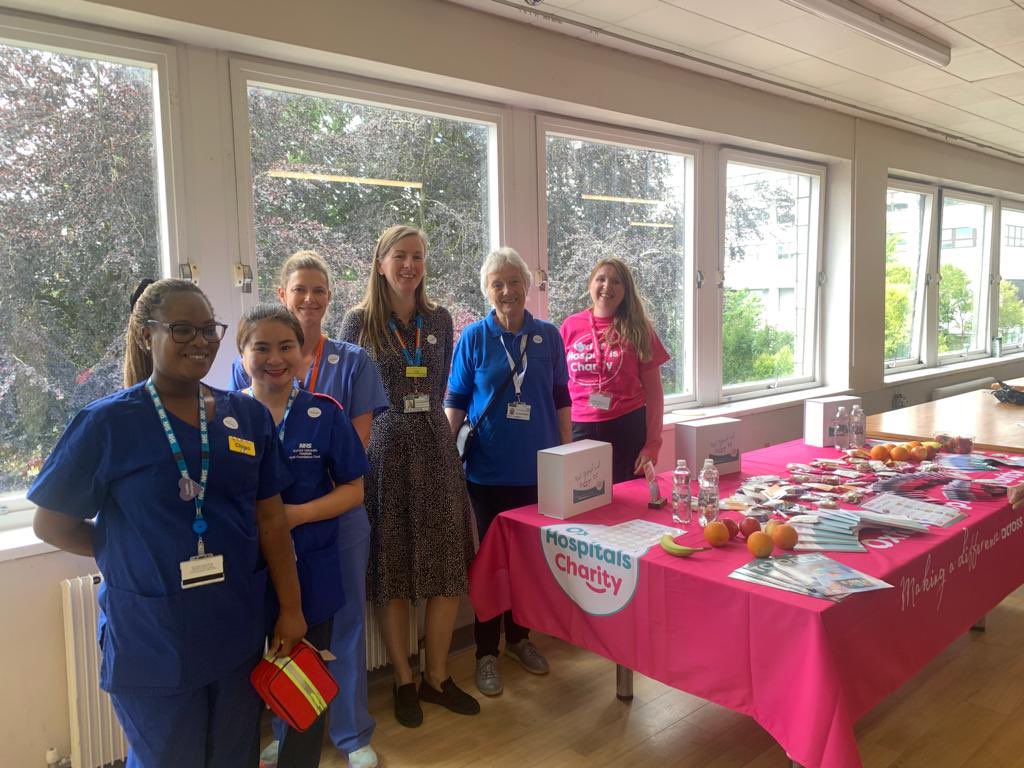 Great to meet some of our fabulous volunteers and staff as part of #NHS75 #OneTeamOneOUH at JR and West Wing today. ⭐️👍👏<a href="/OxHospCharity/">Oxford Hospitals Charity</a> <a href="/OUHospitals/">OUH</a>