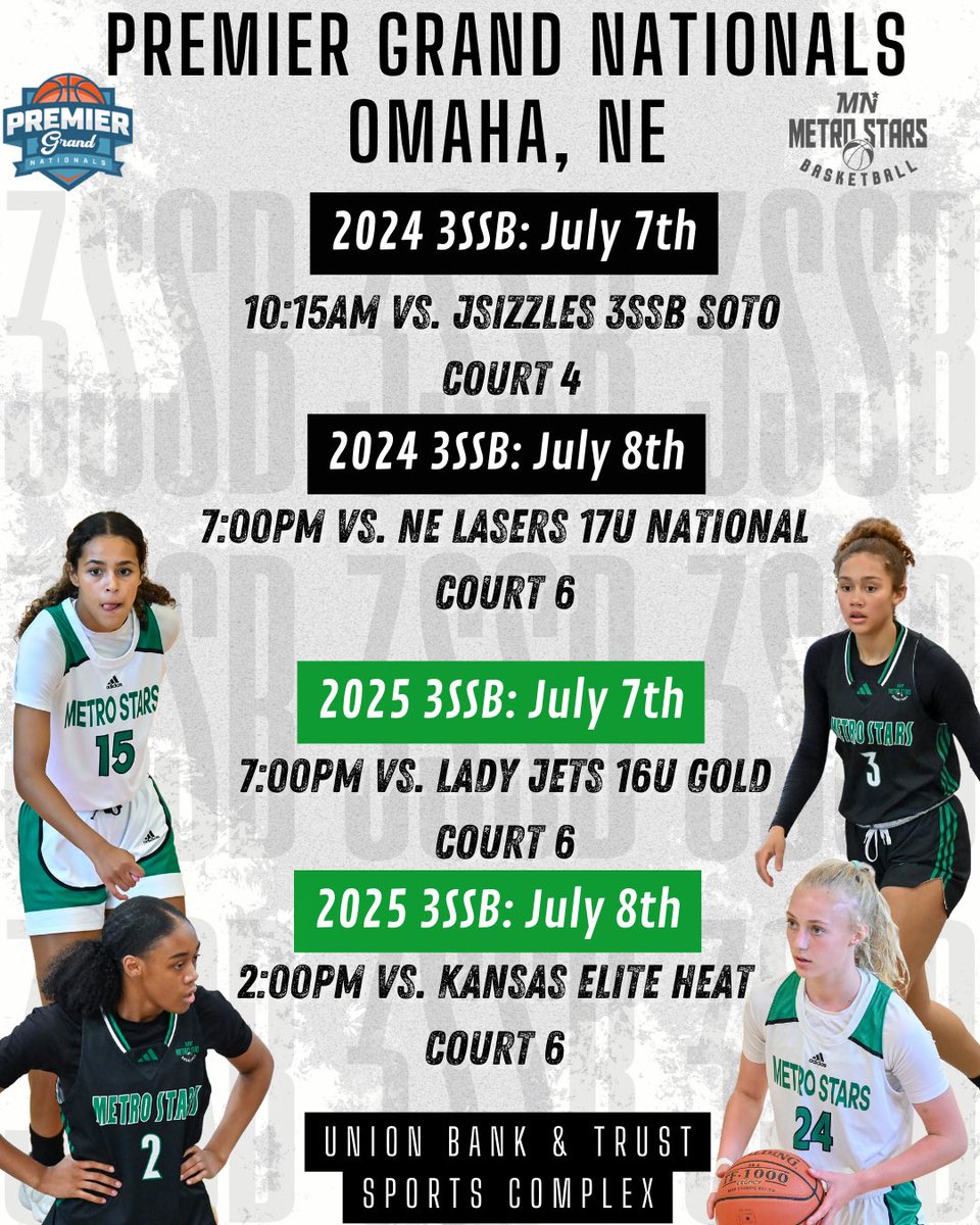 2024 &amp; 2025 3SSB head to Premier Grand Nationals for a couple games before Adidas: Chapter 2! #metrostarsfamily 

📍Omaha,NE