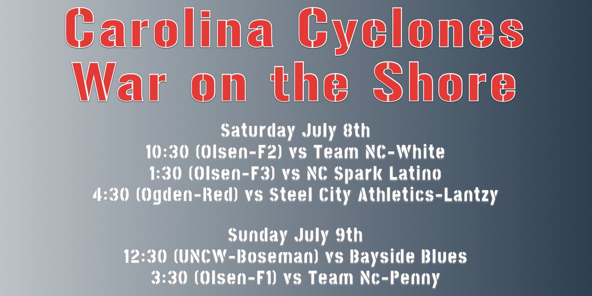 The Carolina Cyclones will be in Wilmington this weekend for the War on the Shore Showcase!
