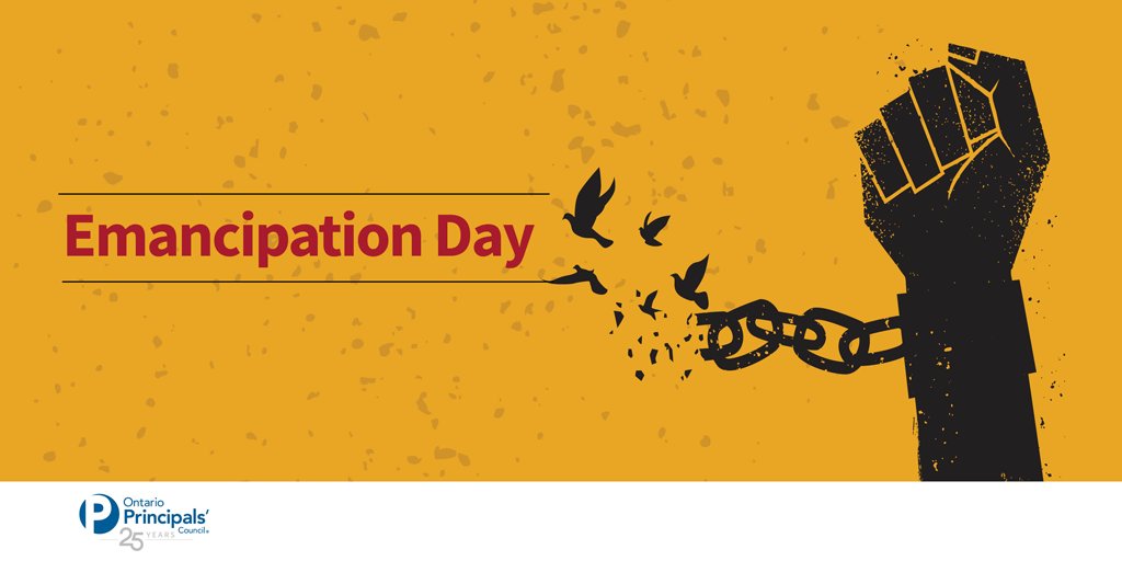 Today we acknowledge #Emancipation Day, marking the   Slavery Abolition Act. We continue to reflect, educate &amp; engage in the ongoing fight against anti-Black racism &amp; discrimination.