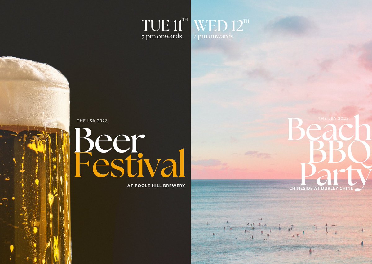 The social event program is now live! Visit our website to discover all the exciting details about LSA's Beer Festival and BBQ Party. Two events you absolutely won't want to miss! 😎 
bournemouth.ac.uk/sites/default/… 
#LSAConf2023 #leisurestudiesassociation #LSA #Bournemouth #conference