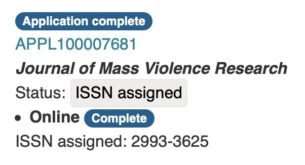 Journal of Mass Violence Research tweet media