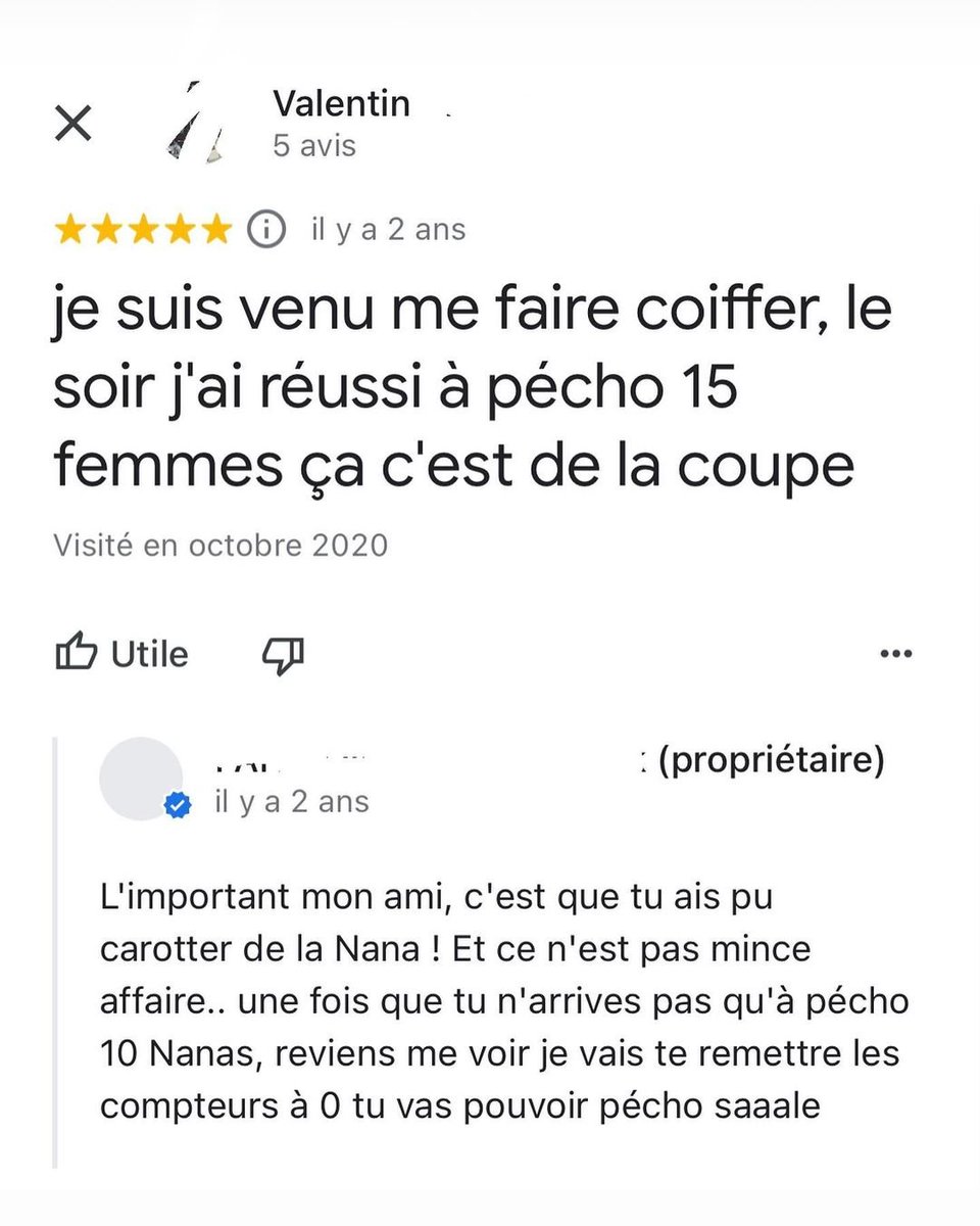 PireDesAvis's tweet photo. Ah ouais il est particulier votre coiffeur https://t.co/h9hCq0jE0x