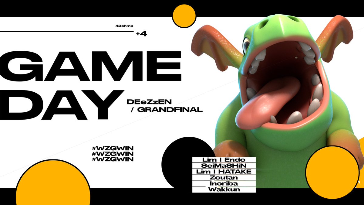 🏆DEEZZEN CUP 
&lt;&lt; Grand Final &gt;&gt;

ついに決勝戦🔥
ワンチームでトップを目指します。
応援よろしくお願いします!!

Roster
👤｜@Lim_endo 
👤｜<a href="/SeiMaSHiN/">せいましん</a> 
👤｜<a href="/Zousan_CR/">ぞうたん(･∪･)</a> 
👤｜<a href="/Hatakeeeee03/">LimHatake</a> 
👤｜<a href="/Neo_cr6/">いのりば</a> 
👤｜<a href="/09wakkun/">wakkun</a> 

#WZGWIN