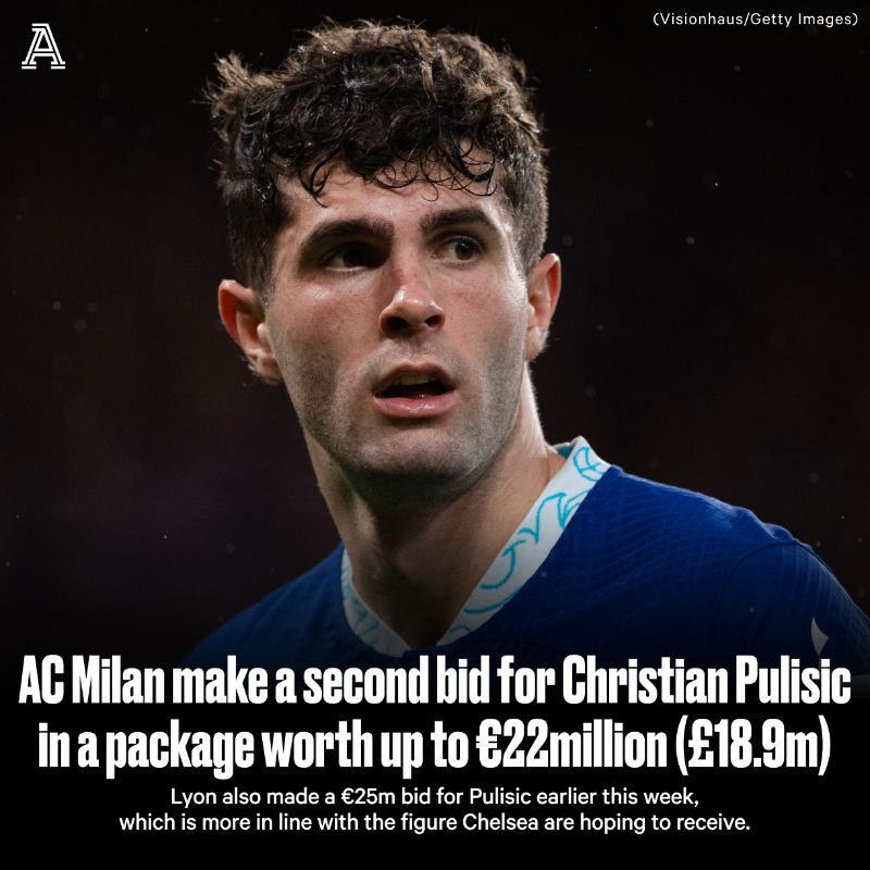 AC Milan have made a second bid for Chelsea forward Christian Pulisic ...