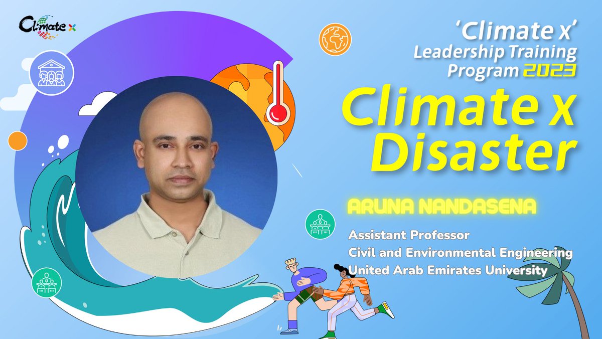 GAUC_News's tweet photo. 🌊Welcome Dr. Aruna Napayalage, Assistant Professor at the Department of Civil and Environmental Engineering at @UAEU_News, as he shares his expertise on tsunami disasters at the 2023 ‘Climate x’ Leadership Training Program! 

#GAUC #AUA #Climatex2023 https://t.co/a6FgKNOvMB