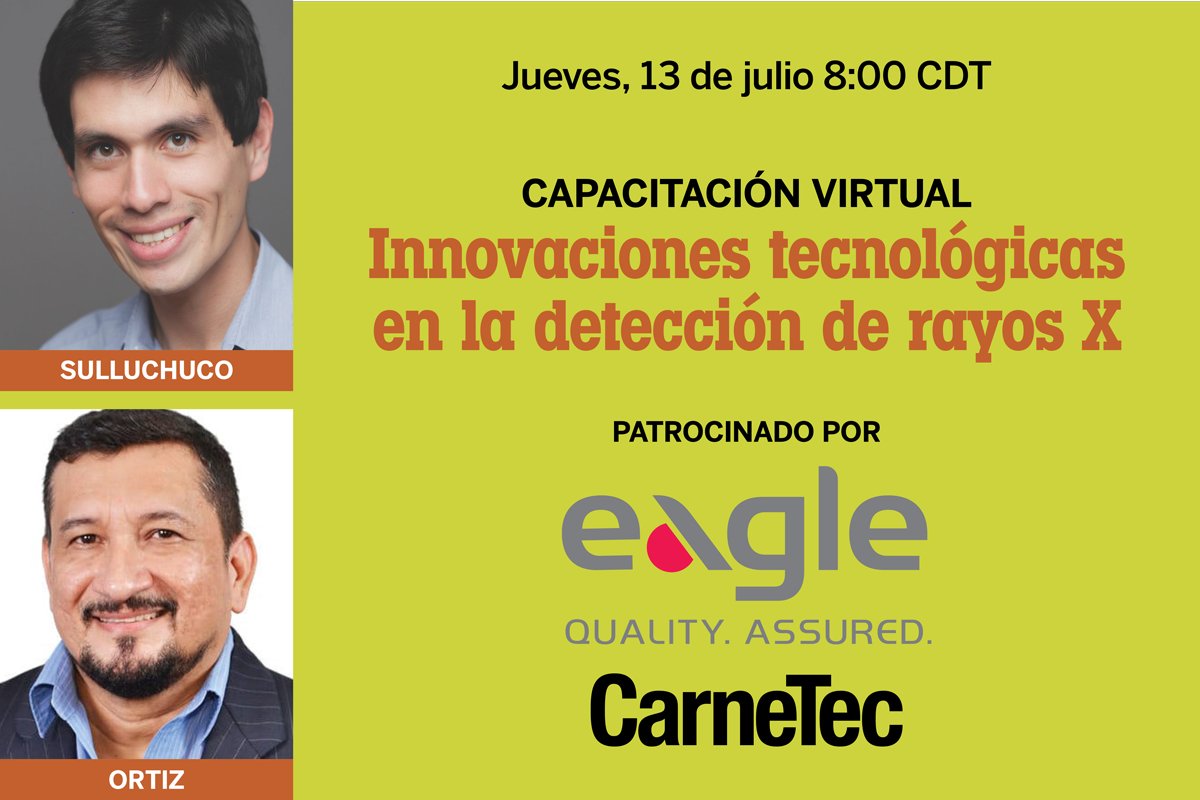CarneTec's tweet image. No se pierda esta oportunidad de #capacitación
Inscríbase aquí: bit.ly/3X6s8n9

En este evento virtual impartido por @LeonardoOrtizE1, aprenda sobre la detección de materias extrañas en la #industria #cárnica y los #equipos más usados en este proceso.

¡Reserve su cupo!