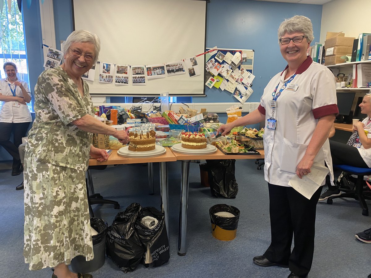It has been a pleasure to have our very first Dietitian ever, Margaret Dale, join us to celebrate 55 years of Dietetics in North Staffordshire. #NHSBirthday #NHS75 #55YearsofUHNMDietitians