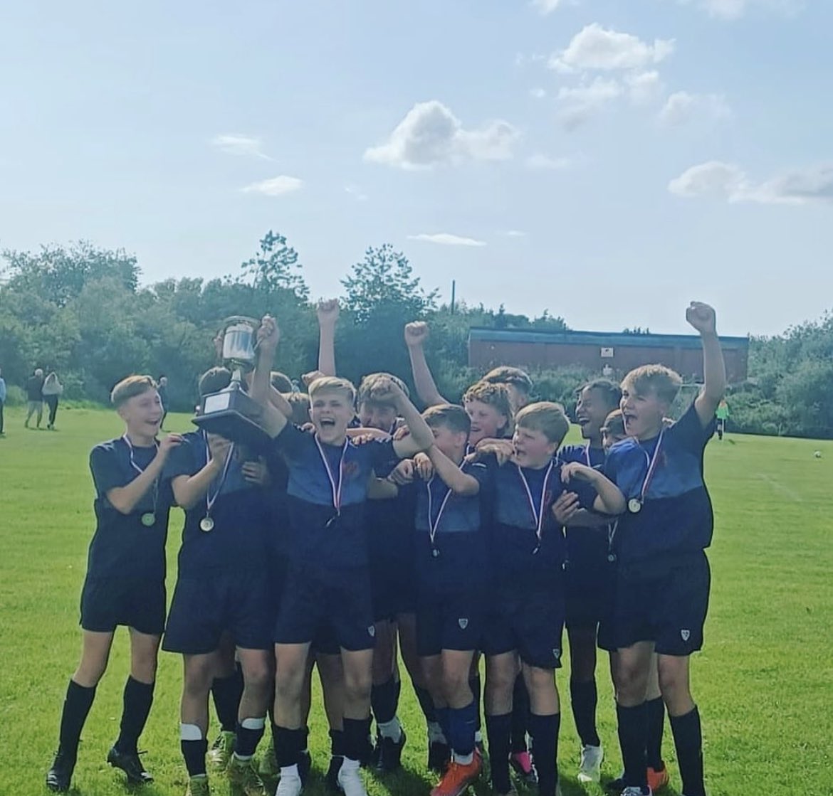 deaneryhigh's tweet photo. Congratulations to our Year 8 Boys Football Team who were last night crowned Wigan and Leigh Schools Cup Final winners beating Brychall in a penalty shoot-out #TeamDeanery https://t.co/57OT84zwWG