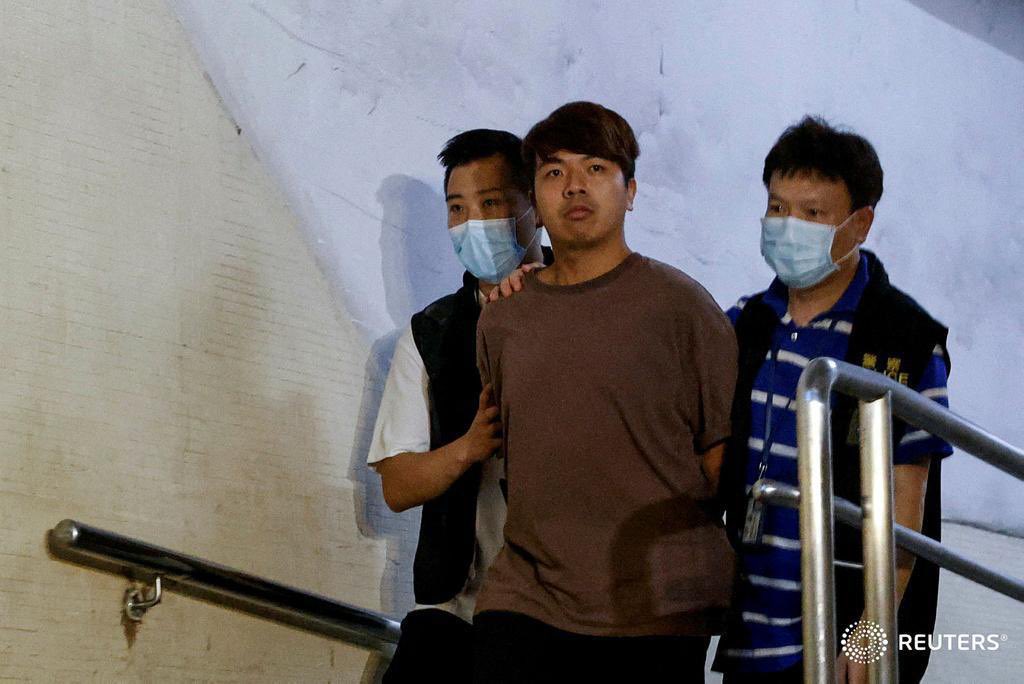 frances_hui's tweet photo. It’s been a while not to wake up &amp; see another friend being arrested under serious charges. This is Ivan Lam, former @demosisto chairman, arrested today with 3 other men on suspicion of conspiracy to collude with foreign forces and acts with seditious intent.
📷 @SiuTyrone https://t.co/53vD0yDPYz