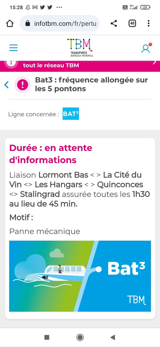 #batcub en panne...pour une durée indéterminée et une raison inconnue!