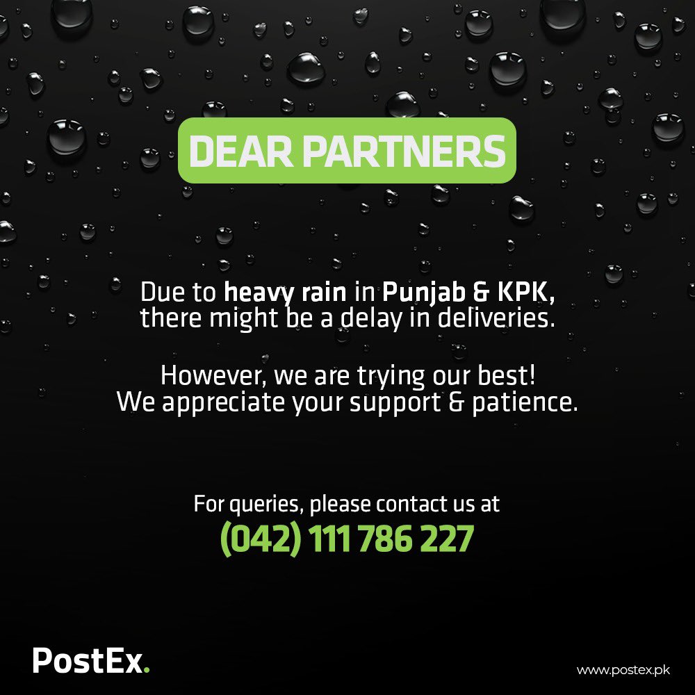 postexpk's tweet photo. Attention Partners‼️
Weather update in Punjab &amp; KPK. 

#PostEx https://t.co/KZXcfgQrlj