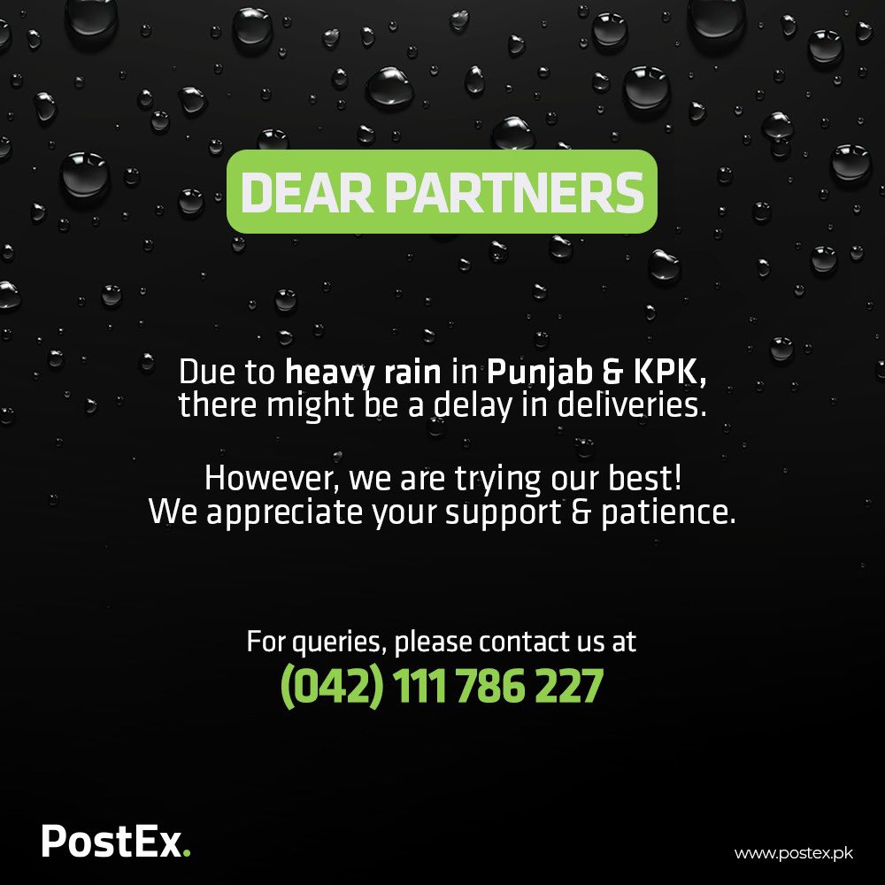 Attention Partners‼️ Weather update in Punjab & KPK. #PostEx