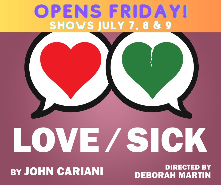 UticaPlayers's tweet photo. LOVE/SICK
July, 7, 8, and 9
at Players of Utica
Get your tickets ($15): https://t.co/0iCOVLgOgV https://t.co/UUPiWKMV9M