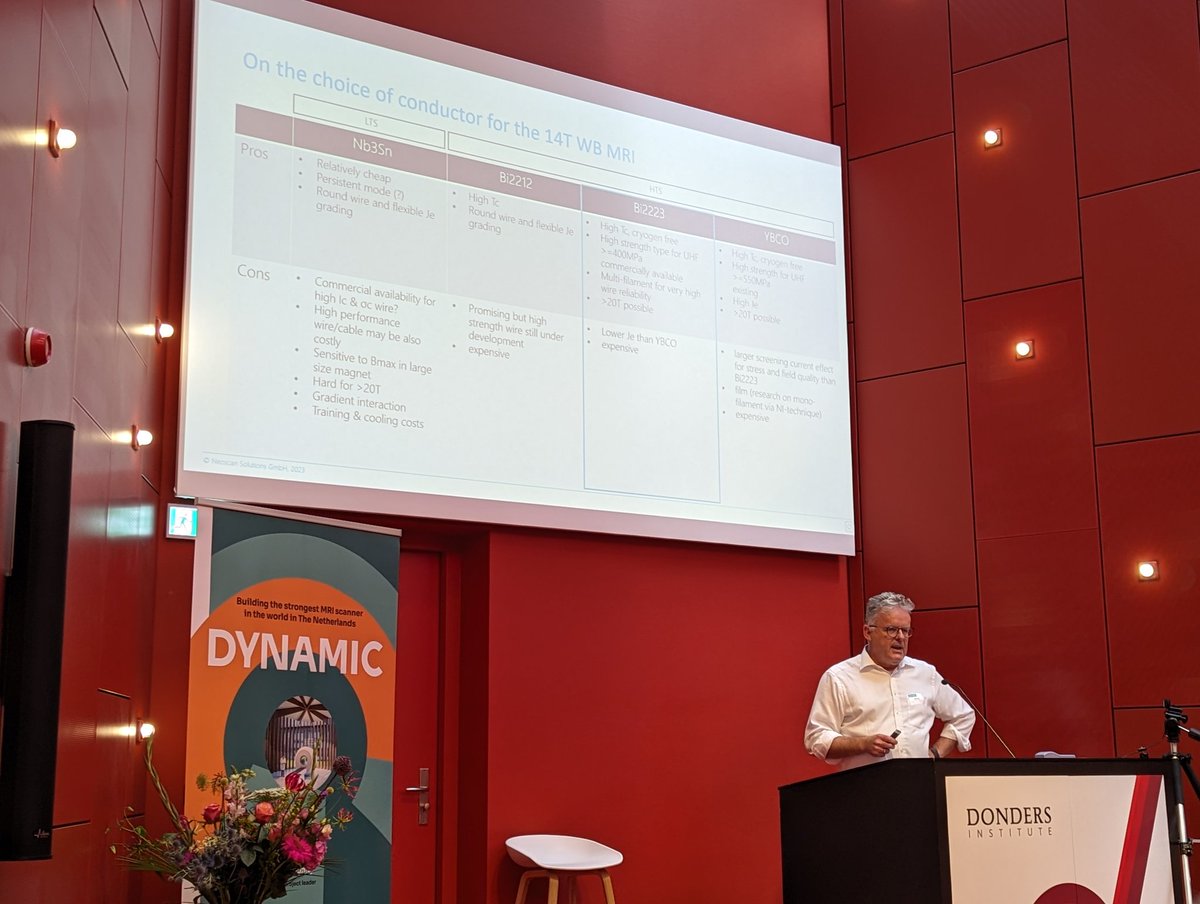 Great talk from @Neoscan_mri exec director Stefan Roell about the high temperature superconductor used for building the 14T scanner in Nijmegen <a href="/DYNAMIC14T/">DYNAMIC14T</a>!