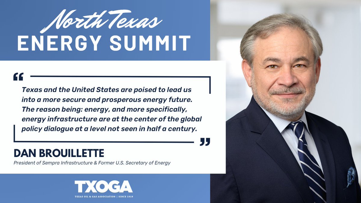 ICYMI: Last week @TXOGA held its 2023 #NorthTXEnergySummit featuring @SempraInfra President and former U.S. Secretary of Energy @dan_brouillette as well as state leaders, energy and economic experts. Read more: txoga.org/2023-north-tex…