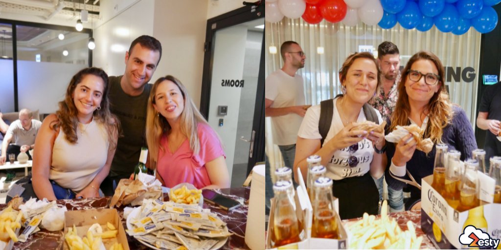 zesty_co's tweet photo. In #celebration of the #FourthOfJuly, we decked out our #TLV office in #RedWhiteAndBlue as our #Zesters enjoyed #American-style #hamburgers & #frenchfries before raising a toast to #Independence with a #beer & #wine. โค๏ธ๐ค๐
#Zesty #Cloud #July4th #IndependenceDay https://t.co/P0ExH4IkIA