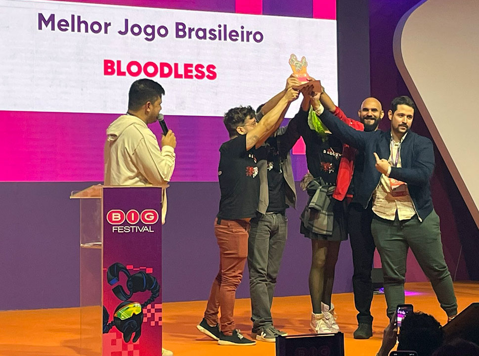 pointnsheep's tweet photo. We at Point N' Sheep had a blast at @BIG_Festival and are extremely honored for winning the Best Brazilian Game Award!!!!

Huge thanks to everyone who played Bloodless there and all the friends we made ♥

#indiegamedev #indiegame #BigFestival https://t.co/DBXEbCWqFq