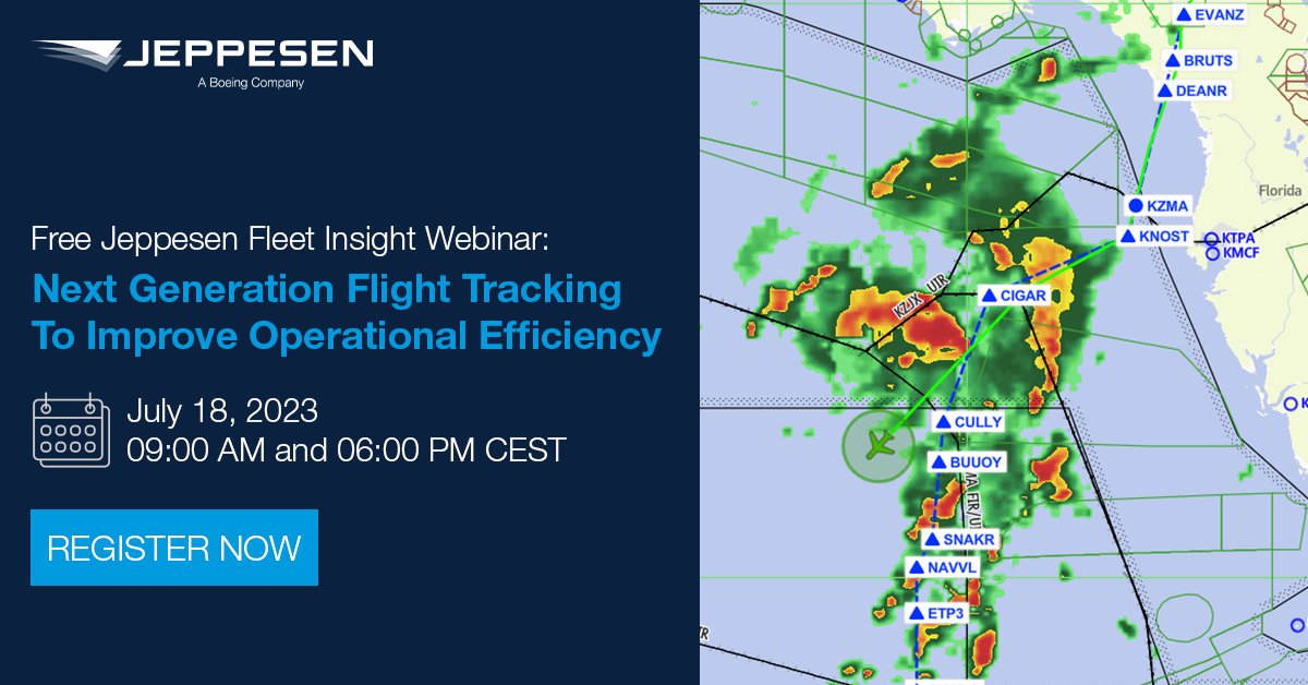 Are you ready for the next generation of #flighttracking? Join our Fleet Insight webinar on July 18 to discover how Fleet Insight helps you to stay ahead of changing flight conditions. event.on24.com/wcc/r/4274898/…