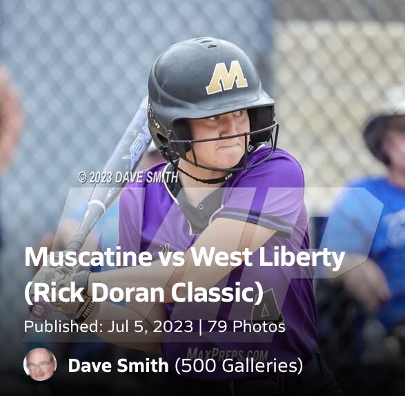 The photo gallery for the Varsity Softball game between West Liberty @WestlibertySB vs Muscatine <a href="/SoftballMuskie/">Muskie Softball</a> is on MaXPrep.com or you can follow this link:  maxpreps.com/photography/ga… <a href="/WestLibAthletic/">West Lib Athletics</a>  @WestlibertyCSD @muscatinehs @MuskieActivities  <a href="/MhsMuskie/">MHS Muskie Boosters</a>
