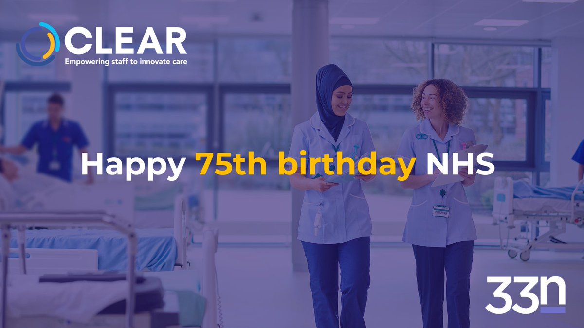CLEAR - Empowering staff to innovate care (@clear4care) on Twitter photo Happy 75th Birthday NHS! 
We’re proud to be working alongside #NHS staff and organisations to transform services and improve #PatientCare. Thank you for all your incredible work and the lives you save #NHS75 #NHSBirthday Happy 75th Birthday NHS! 
We’re proud to be working alongside #NHS staff and organisations to transform services and improve #PatientCare. Thank you for all your incredible work and the lives you save #NHS75 #NHSBirthday