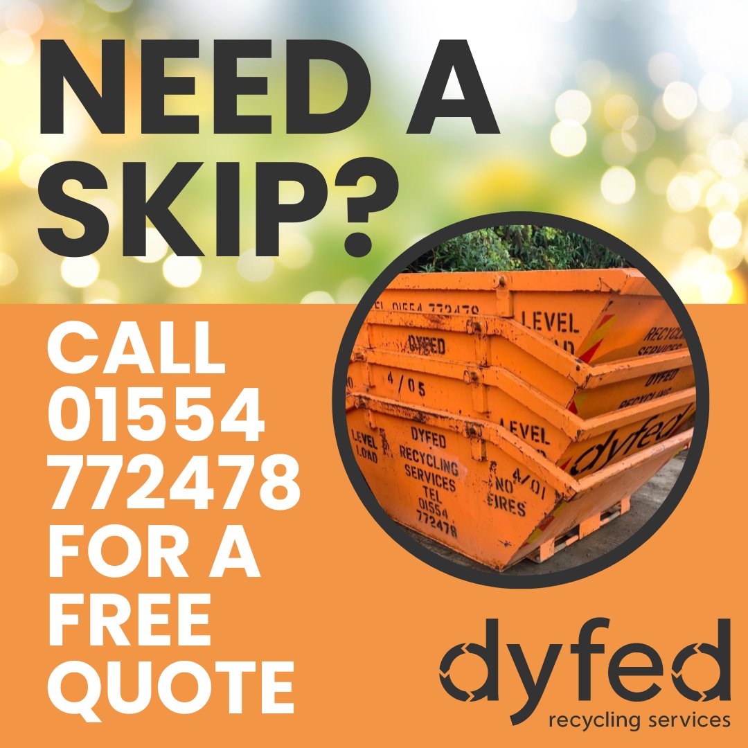 Manage your waste the right way with Dyfed Recycling!♻️🚛 Whether you're decluttering, renovating, or simply clearing out, our skips are here to make your life easier, offering efficient disposal solutions!🙌 For more information and a fast, free quote, call 01554 772478