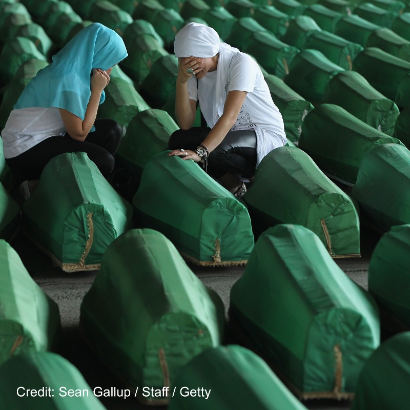 HMD_UK's tweet photo. This month marks 28 years since the genocide in Bosnia, when around 8,000 Muslim men and boys were murdered in Srebrenica.

The genocide in Bosnia is the largest incidence of mass-murder in Europe since World War Two.