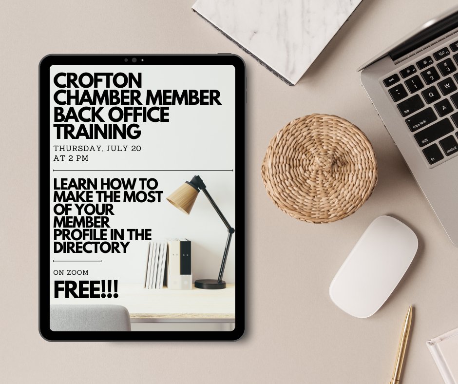 July B.I.G. Registration is open! Business Information Group Meeting - Maximizing your Chamber Directory Business Profile. Learn helpful tips on this Zoom meeting that is inclusive to our members &amp; guests. 7/20 croftonchamber.com/upcoming-event…
