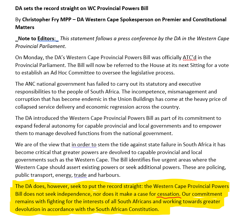 LetsFreeTheCape's tweet photo. 2/ DA press statement https://t.co/xTTzV6RWyQ