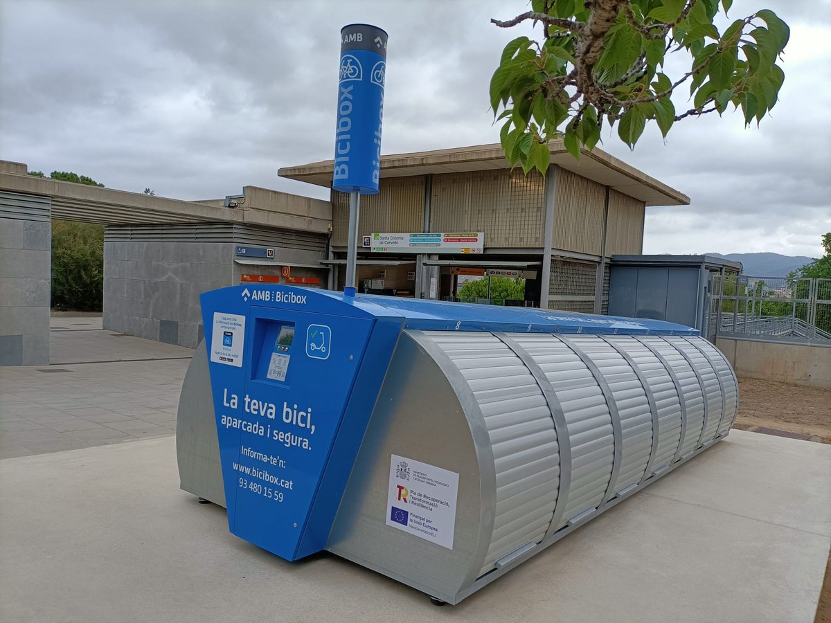 progres_scc's tweet photo. 📢Ja tenim aquí el Bicibox. Un servei metropolità d'aparcaments de bicicletes 🚲que des de 🟢Progrés veníem reclamant feia temps a l'Àrea Metropolitana de Barcelona (AMB).
#mobilitatsostenible #SantaColomadeCervello
#GentcomTu #OrgulldePoble https://t.co/GsDgCfQwwq