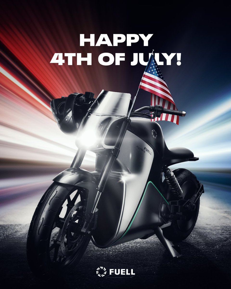 Fuellmobility's tweet photo. 🇺🇸 Happy #4thofJuly, and let's ride toward a brighter, greener, and more exciting future together!
Did you know that Fllow is proudly made right here in the USA? 🇺🇸✨ Designed by the visionary Erik Buell and his talented FUELL team, and assembled by skilled US technicians.
🚀🇺🇸 https://t.co/3dJJNUBUbv