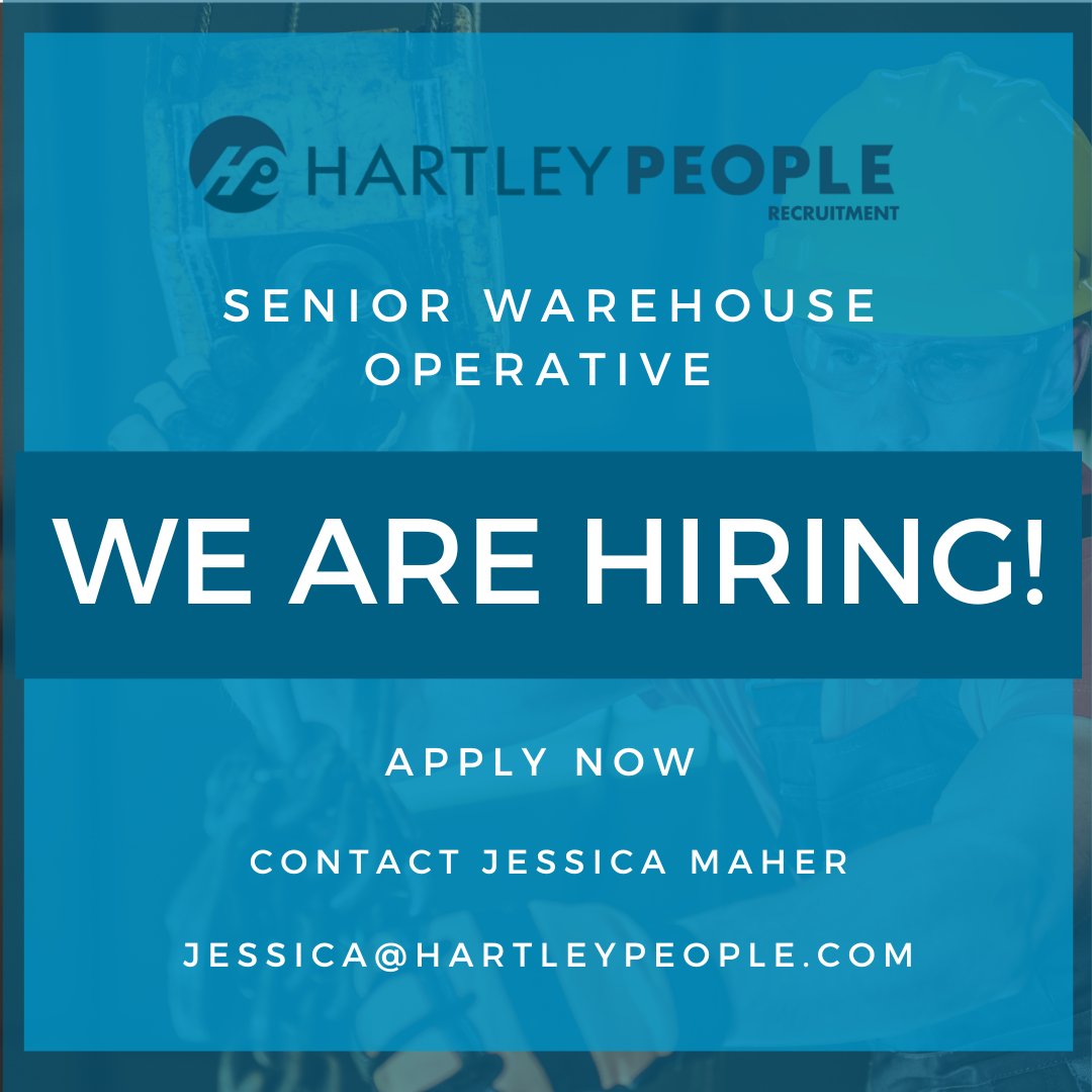 Working with our client based in #Cork, we are seeking applications for the position of Senior #WarehouseOperative.
To find out more, get in touch with us today!

Apply Here: hartleypeople.com/job/transport-…

#HartleyPeopleRecruitement #HartleyPeople #CorkJobs #OperativeJobs