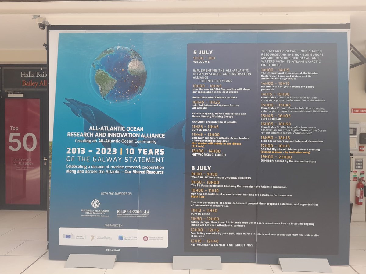 'We now have the unique opportunity to concretely propose ocean microbiome-based science to feed the MPA policy field' 🌊🇪🇺Our partners from @TaraOcean_ as keynote speakers at the 10-year anniversary of the #GalwayStatement10 today! #AtlanticAll  @OurMissionOcean @HorizonEU