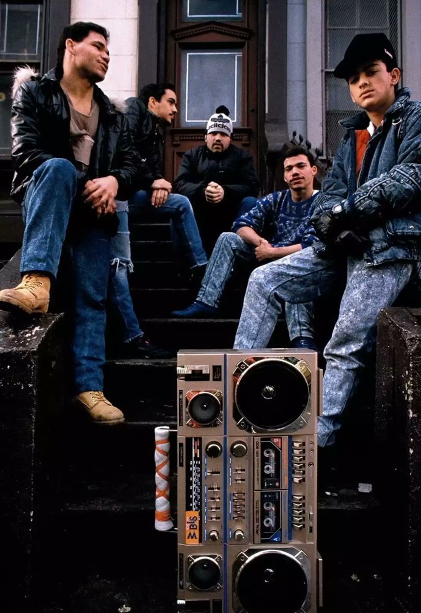 LKpaddy's tweet photo. Boombox on the stoop, Spanish Harlem, NY, 1988 • Joseph Rodriguez • https://t.co/EqN8DZ5SXy