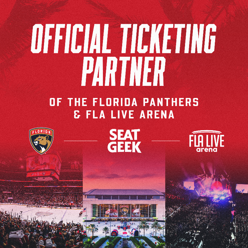 FlaPanthers's tweet photo. Welcome to the family, @seatgeek!

Today kicks off our multi-year partnership with SeatGeek as the official ticketing partner of the Panthers and @flalivearena 🎟️