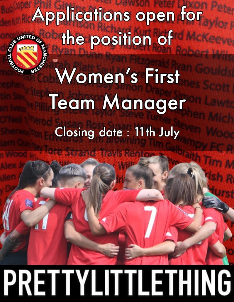 🆕 Vacancy: Women's 1st Team Mgr

We have an exciting opportunity for an enthusiastic and motivated individual to be an integral part of the future of our Women’s 1st Team

Full details ⤵️
fc-utd.co.uk/news-story/fc-…

Closing date : Tuesday 11th July 5pm

🟥🟥⬜⬛⬜🟥🟥