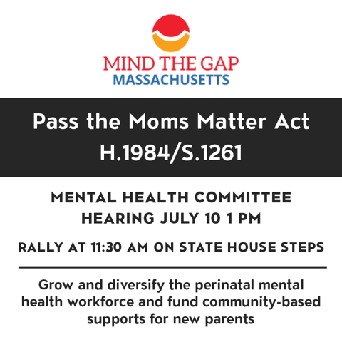 This is IT!!! The Moms Matter Act will be heard on 7/10! Our policymakers need to know that there is a perinatal mental health crisis, and the Moms Matter Act is an important step forward to improve resources in our communities! Be there and let your voice be heard!