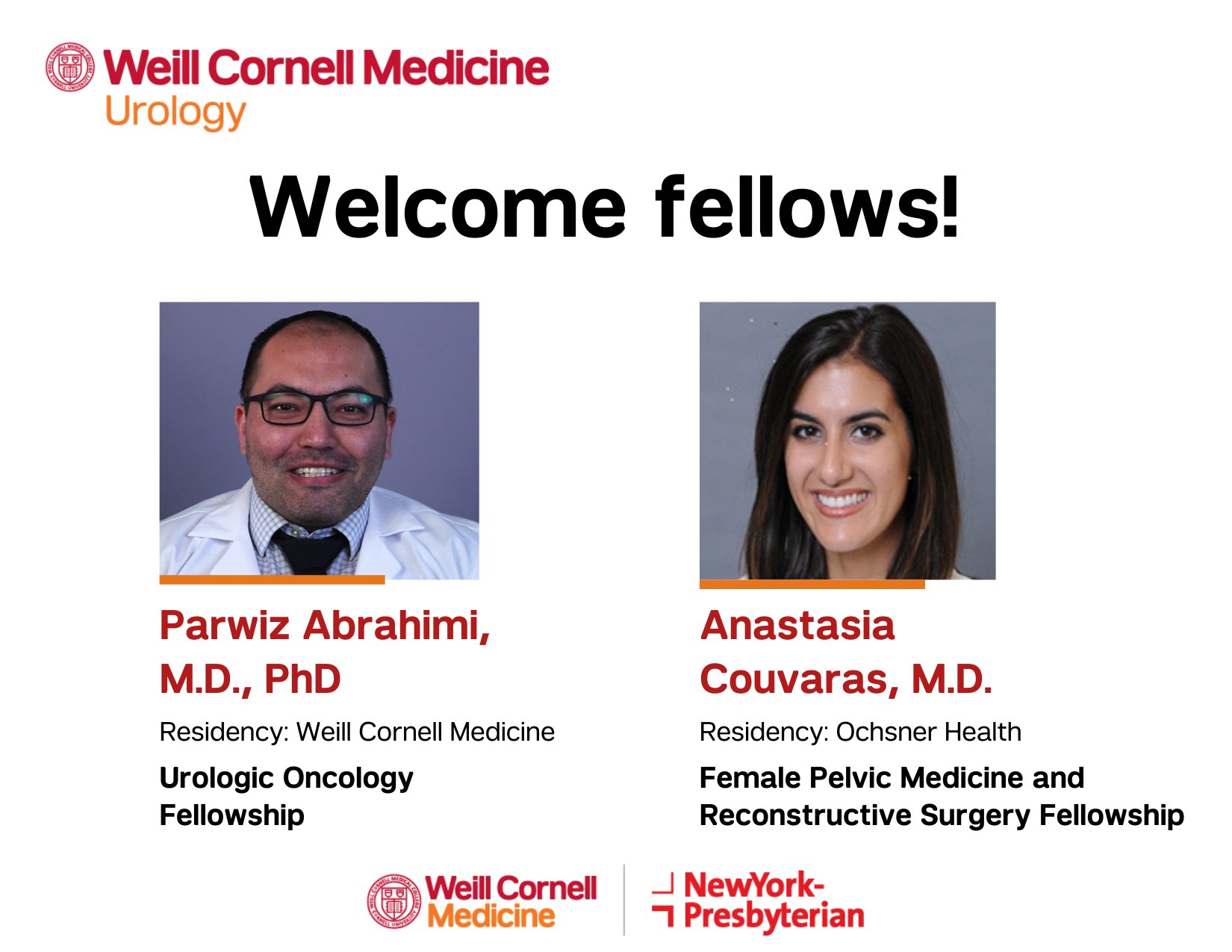 WCM Urology on Twitter "We are delighted to our two