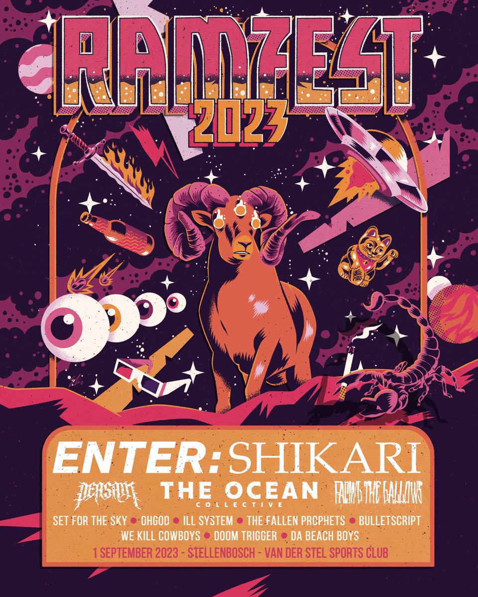 ENTERSHIKARI's tweet image. It’s been a while, but we’re finally returning to South Africa!

Headlining RAMFEST in Stellenbosch and Pretoria on 1 and 2 September ‘23. 💫