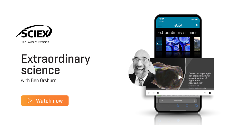 SCIEXOmics's tweet photo. #ExtraordinaryScience! Watch this webinar and discover how Ben Orsburn (@ProteomicsNews) simplifies single cell #proteomics analysis and expands accessibility ๐ https://t.co/F4tjN8KFnH
#SingleCellProteomics #ZenoTOF #MassSpectrometry https://t.co/GzoTepGTAb