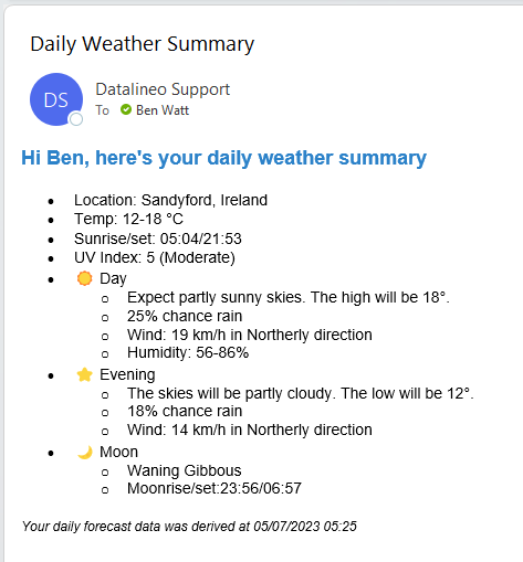 benrebooted's tweet photo. BLOG: Sharing a 5-minute Flow to send you a daily weather summary email. 

Of course, it does include a deep-dive on the nifty expressions I leveraged too!

https://t.co/OWQzTe0Xj1

#PowerAutomate #PowerPlatform @Datalineo https://t.co/BBKtYDHAad