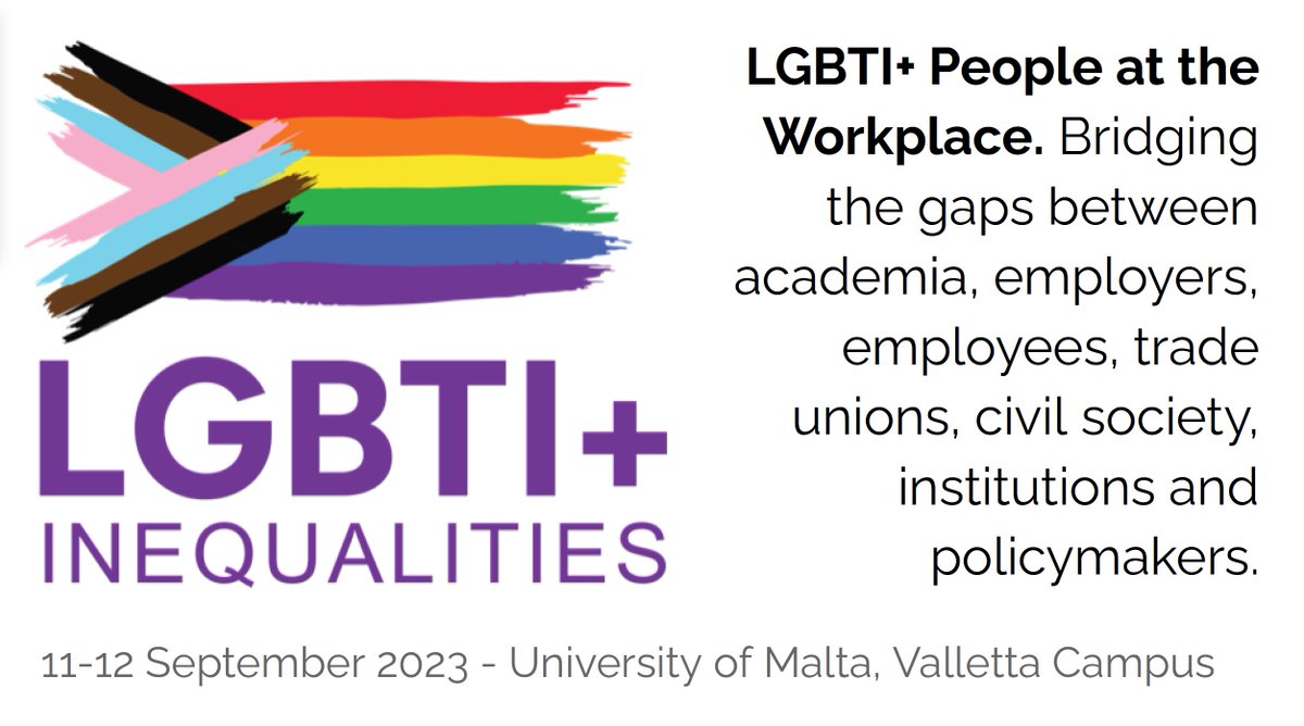 Stakeholders' Meeting @lgbt_inequality @COSTprogramme to gather participants (businesses, employees, cso, unions, academics & policymakers) addressing #LGBTI at #workplace issues. No registration fee. For details and expressing interest visit: forms.gle/Me26QSKtMLeKHq… (by July 12)