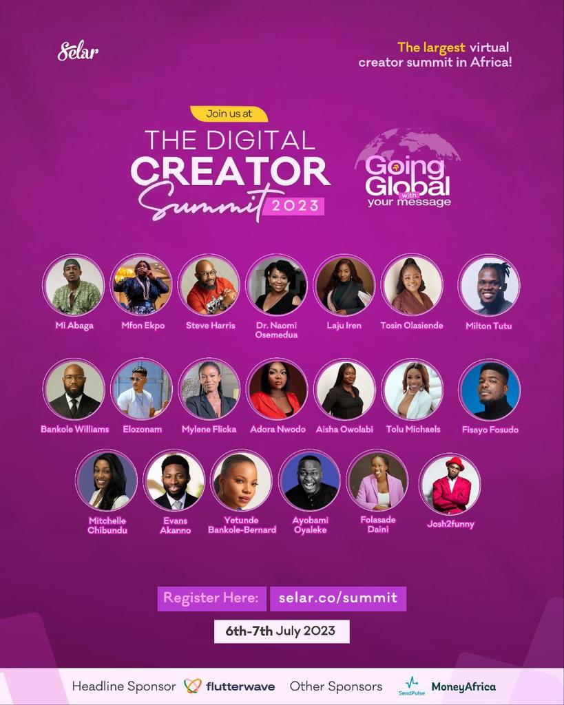 icomfortjohn's tweet photo. Dive into a world of possibilities at The Digital Creators Summit 2023, where creators come together to redefine the future. Register for the event here https://t.co/2R0b587enV. It's free.#SelarCreatorSummit23 https://t.co/LXcqAws2yG